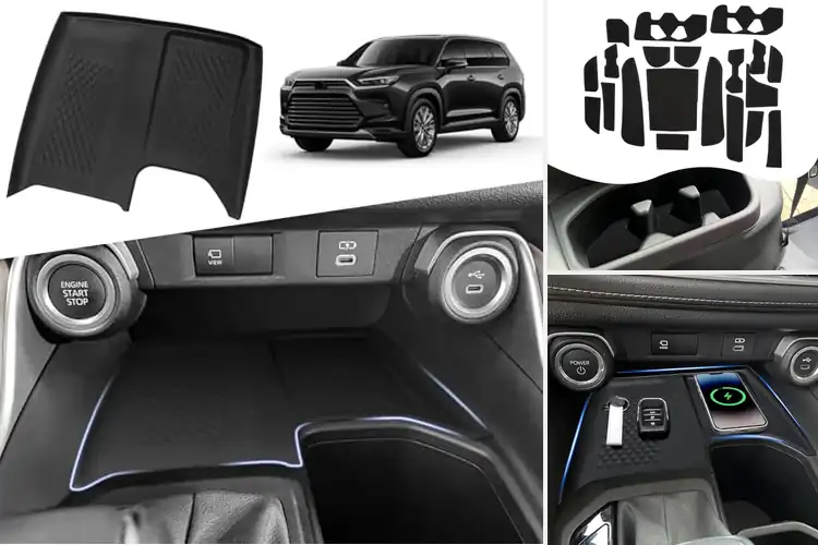 Detailed view of Best Anti Slip Center Console Mats For Grand Highlander